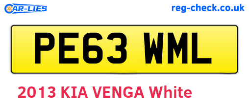 PE63WML are the vehicle registration plates.