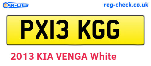 PX13KGG are the vehicle registration plates.
