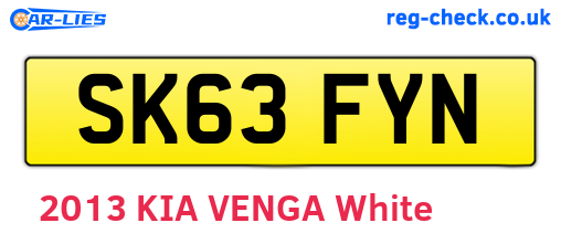 SK63FYN are the vehicle registration plates.