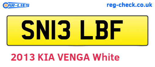 SN13LBF are the vehicle registration plates.