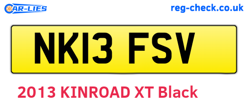NK13FSV are the vehicle registration plates.