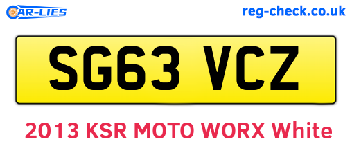 SG63VCZ are the vehicle registration plates.