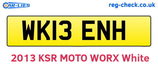 WK13ENH are the vehicle registration plates.