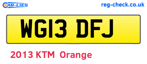 WG13DFJ are the vehicle registration plates.
