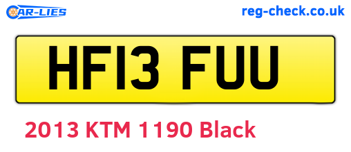 HF13FUU are the vehicle registration plates.