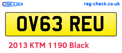 OV63REU are the vehicle registration plates.