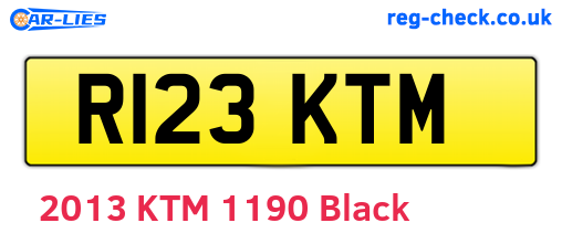 R123KTM are the vehicle registration plates.