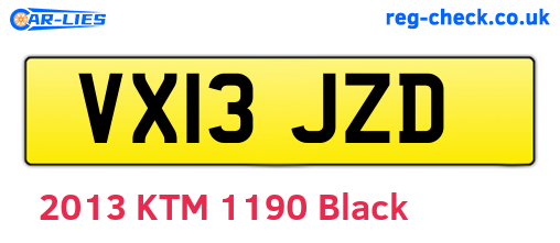 VX13JZD are the vehicle registration plates.