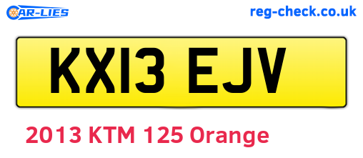KX13EJV are the vehicle registration plates.