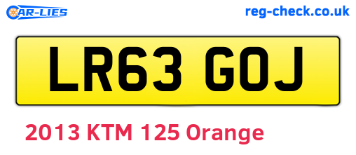 LR63GOJ are the vehicle registration plates.
