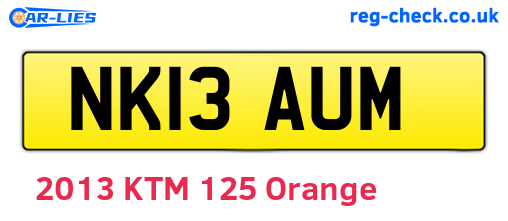 NK13AUM are the vehicle registration plates.