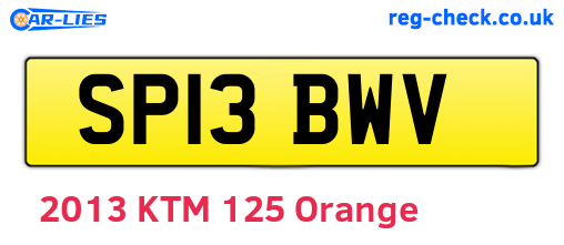 SP13BWV are the vehicle registration plates.