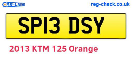 SP13DSY are the vehicle registration plates.