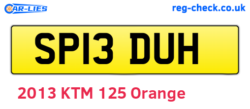 SP13DUH are the vehicle registration plates.