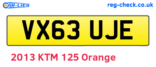 VX63UJE are the vehicle registration plates.
