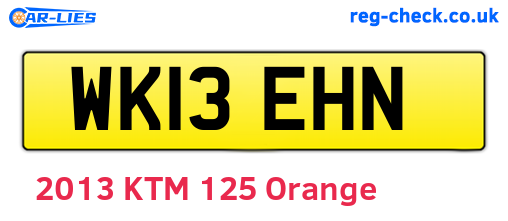 WK13EHN are the vehicle registration plates.