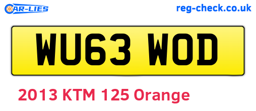 WU63WOD are the vehicle registration plates.