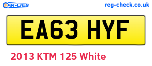 EA63HYF are the vehicle registration plates.