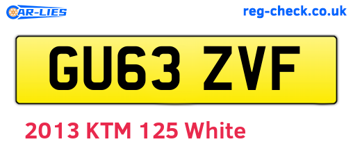 GU63ZVF are the vehicle registration plates.