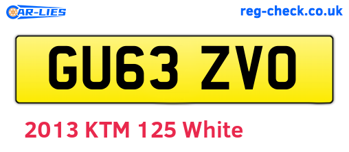 GU63ZVO are the vehicle registration plates.