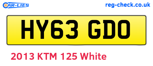 HY63GDO are the vehicle registration plates.