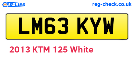 LM63KYW are the vehicle registration plates.