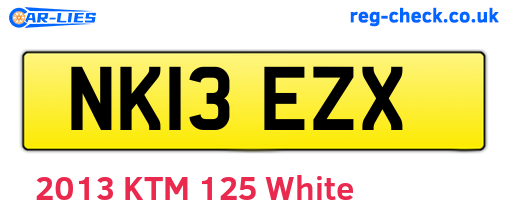 NK13EZX are the vehicle registration plates.