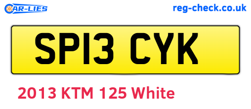 SP13CYK are the vehicle registration plates.