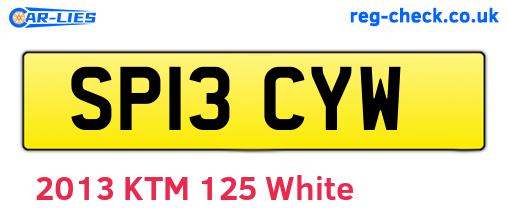SP13CYW are the vehicle registration plates.