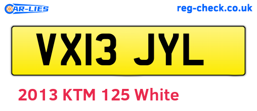 VX13JYL are the vehicle registration plates.