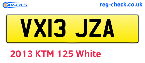 VX13JZA are the vehicle registration plates.