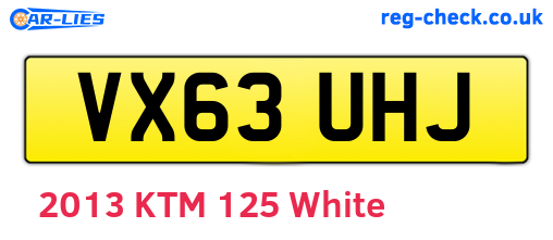 VX63UHJ are the vehicle registration plates.