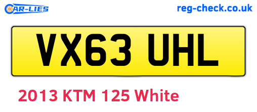 VX63UHL are the vehicle registration plates.