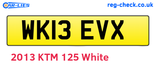 WK13EVX are the vehicle registration plates.
