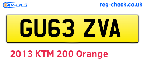 GU63ZVA are the vehicle registration plates.