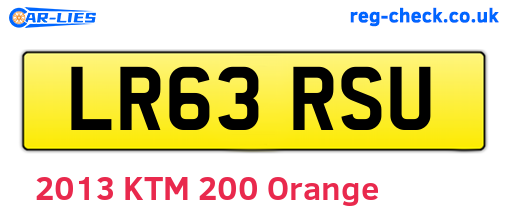 LR63RSU are the vehicle registration plates.
