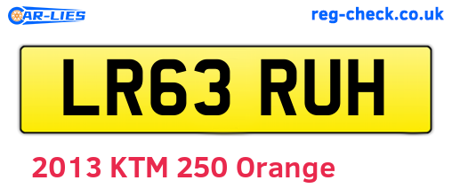 LR63RUH are the vehicle registration plates.