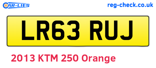 LR63RUJ are the vehicle registration plates.
