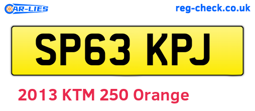 SP63KPJ are the vehicle registration plates.