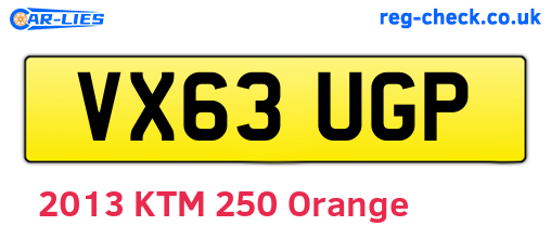 VX63UGP are the vehicle registration plates.