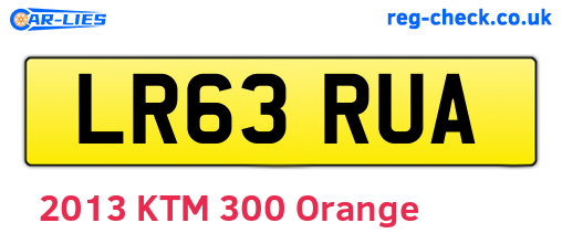 LR63RUA are the vehicle registration plates.