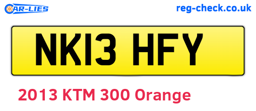 NK13HFY are the vehicle registration plates.