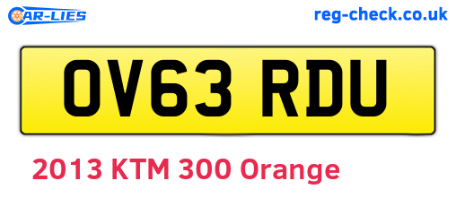 OV63RDU are the vehicle registration plates.