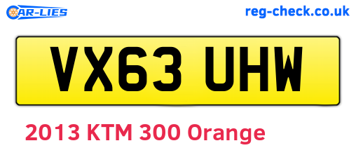 VX63UHW are the vehicle registration plates.