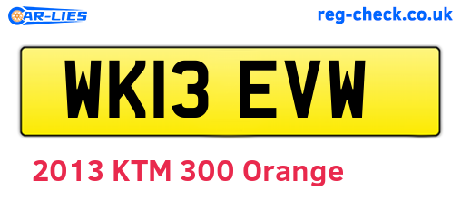 WK13EVW are the vehicle registration plates.