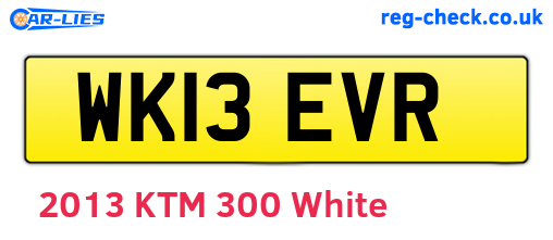 WK13EVR are the vehicle registration plates.