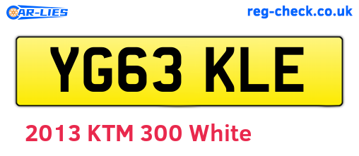 YG63KLE are the vehicle registration plates.