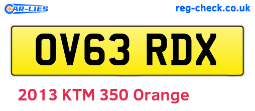 OV63RDX are the vehicle registration plates.