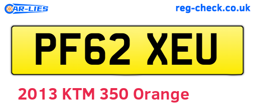 PF62XEU are the vehicle registration plates.