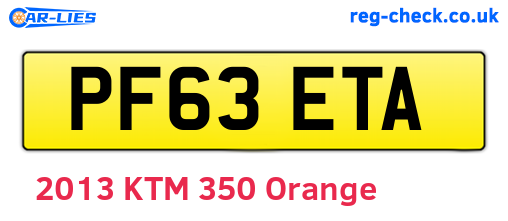 PF63ETA are the vehicle registration plates.